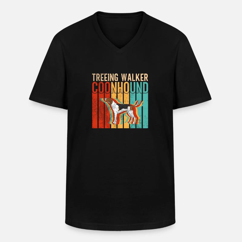 Treeing Walker Coonhound - Männer-T-Shirt mit V-Ausschnitt - Schwarz