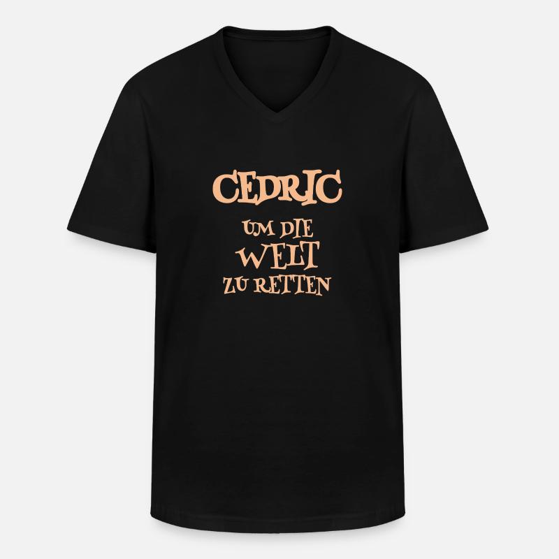 Helfer Cedric - Männer-T-Shirt mit V-Ausschnitt - Schwarz