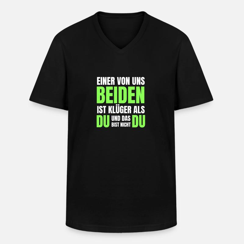 Klüger - Männer-T-Shirt mit V-Ausschnitt - Schwarz