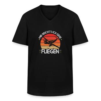 Mir reichts ich geh Fliegen Modellflug Flugzeug - Männer-T-Shirt mit V-Ausschnitt - Schwarz - Vorne - AI Model Male 178 dark (178cm)