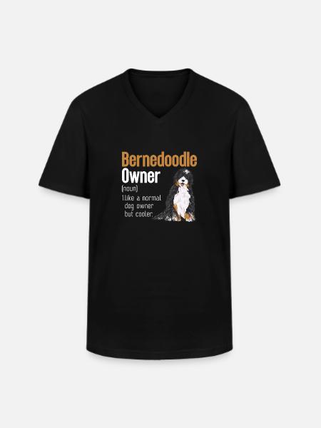 Bernedoodle Dog - Men's V-Neck T-Shirt - black
