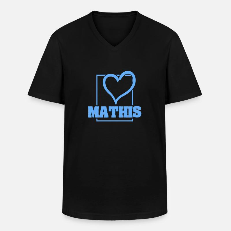 Bachelor Mathis - Männer-T-Shirt mit V-Ausschnitt - Schwarz