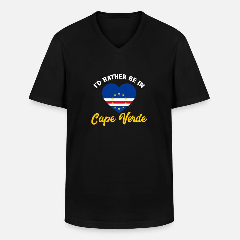 Drapeau du Cap-Vert Drapeau du Cap-Vert - T-shirt col V Homme - noir