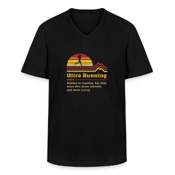Funny definition ultrarunning ultra trail runner - Men's V-Neck T-Shirt - black - Front - AI Model Male 178 dark (178cm)