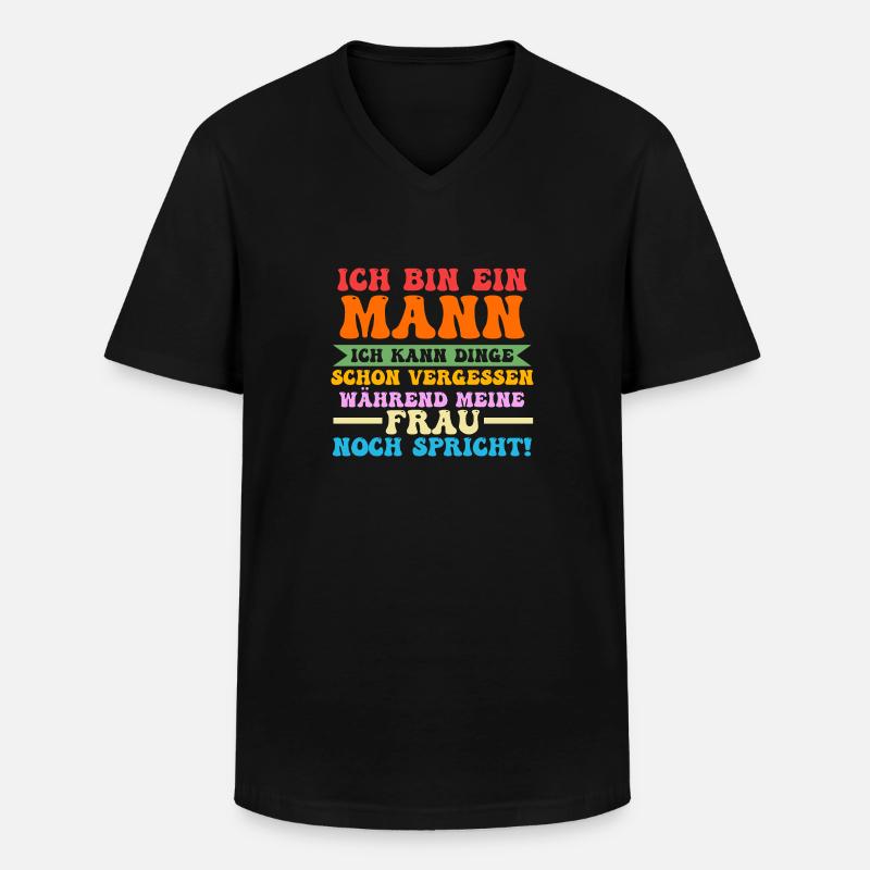 Ich Bin Ein Mann - Männer-T-Shirt mit V-Ausschnitt - Schwarz