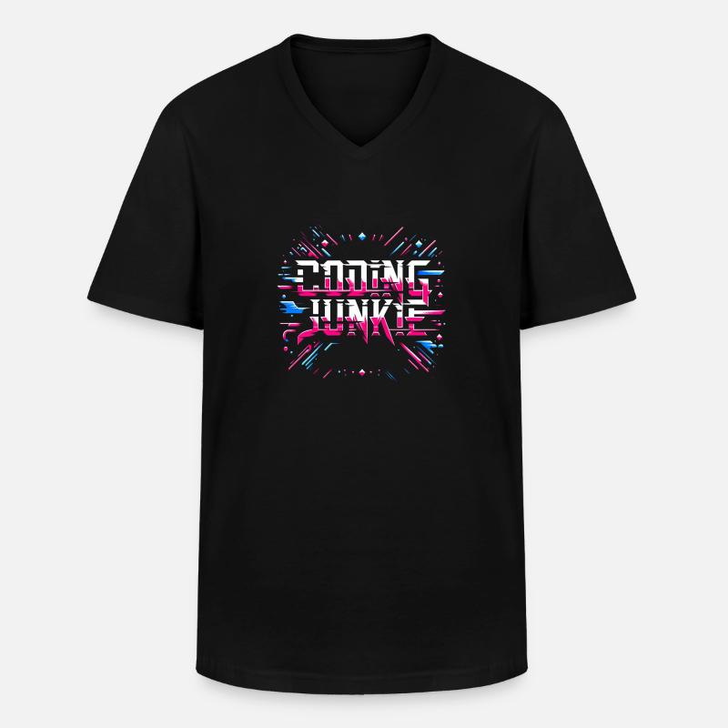 Coding Junkie 15 - Männer-T-Shirt mit V-Ausschnitt - Schwarz