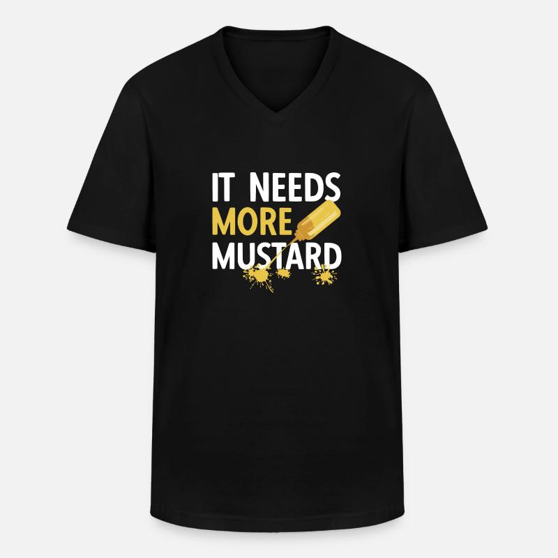 Senf Mustard - Männer-T-Shirt mit V-Ausschnitt - Schwarz