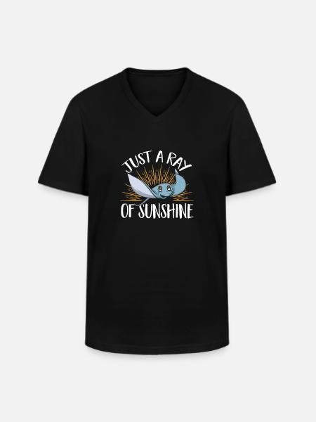 Stachelrochen Mantarochen Ozean Rochen - Männer-T-Shirt mit V-Ausschnitt - Schwarz