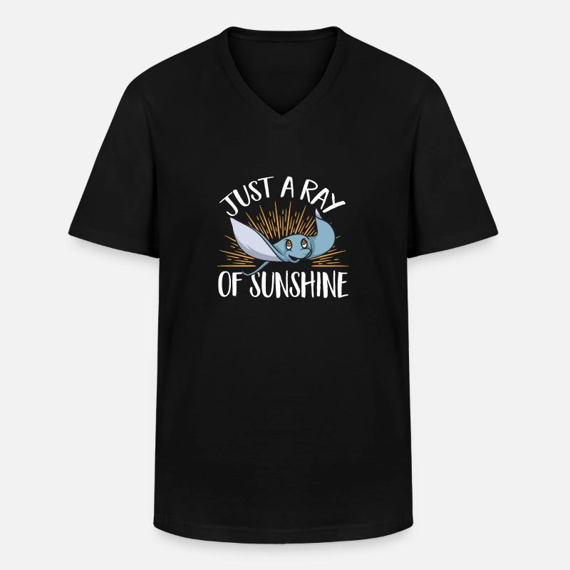 Stachelrochen Mantarochen Ozean Rochen - Männer-T-Shirt mit V-Ausschnitt - Schwarz