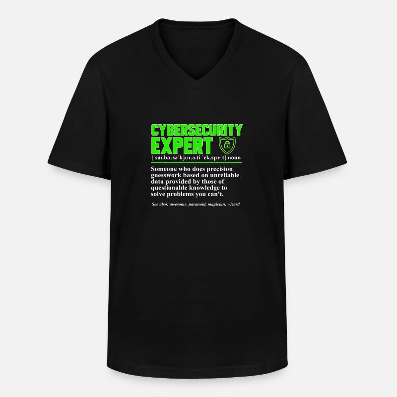 Cybersecurity Hackers IT Security - Men's V-Neck T-Shirt - black