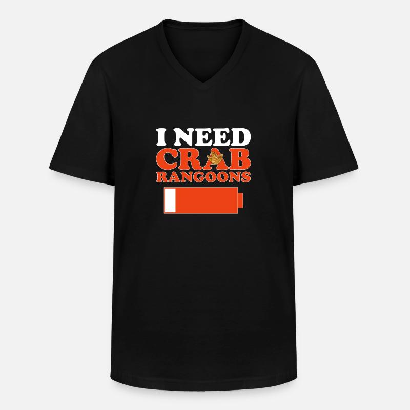 Krabben Rangoon Crab Rangoon - Männer-T-Shirt mit V-Ausschnitt - Schwarz