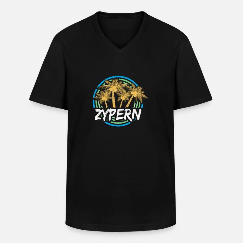 Zypern als Urlaub - Männer-T-Shirt mit V-Ausschnitt - Schwarz