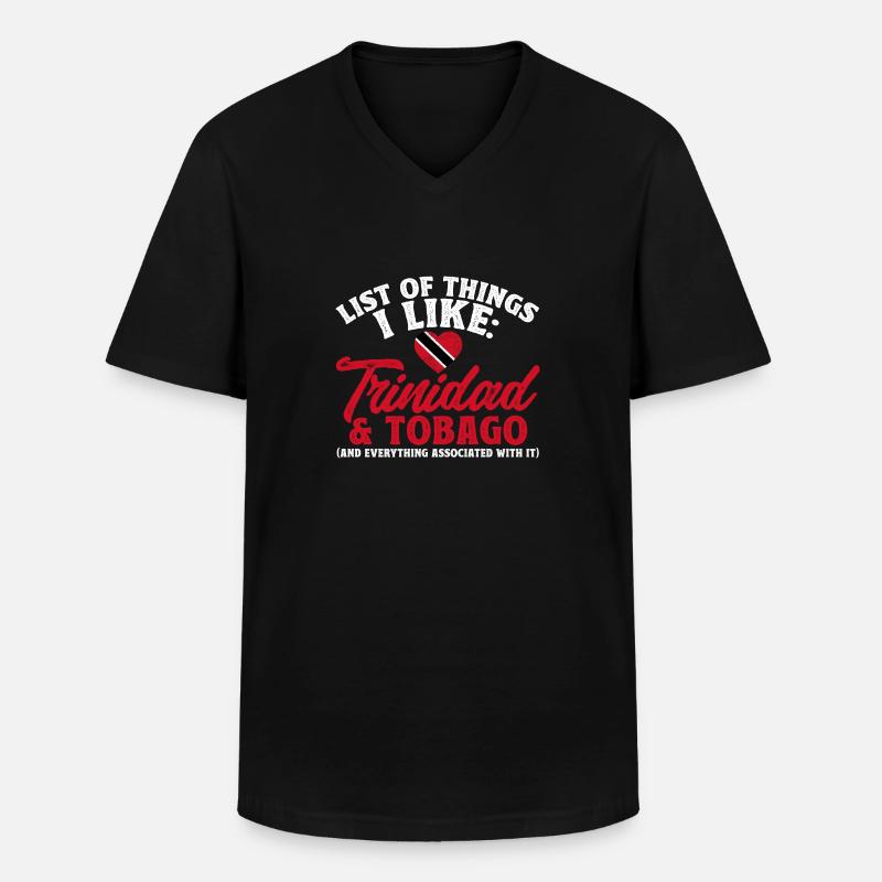 Drapeau de Trinité-et-Tobago - T-shirt col V Homme - noir
