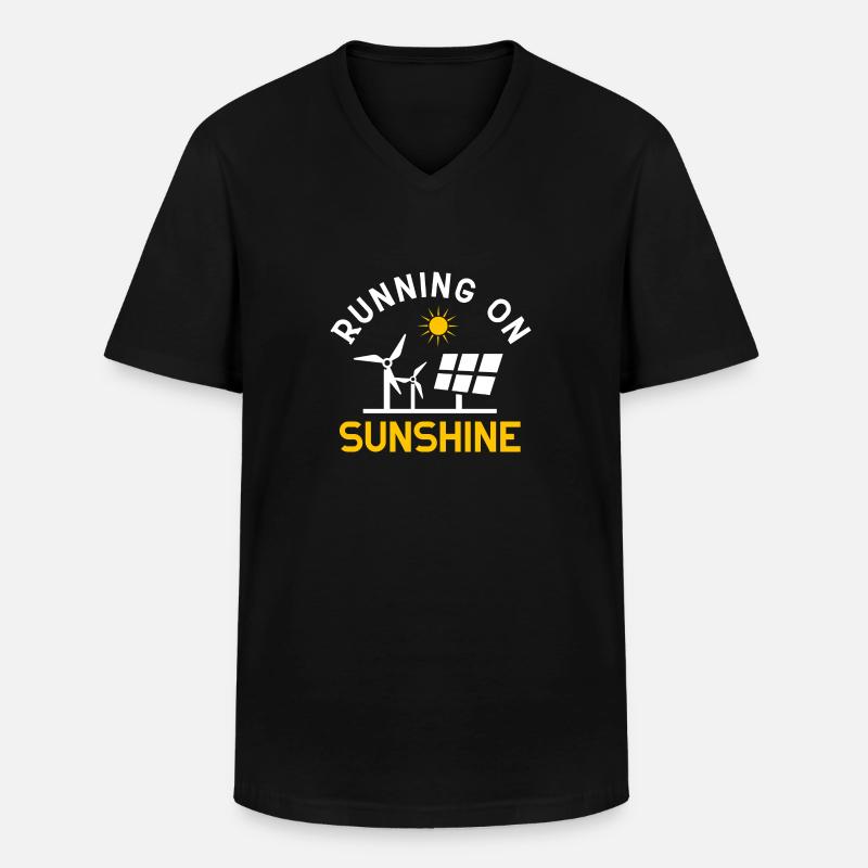 Solarmodul Solarenergie Solarstrom - Männer-T-Shirt mit V-Ausschnitt - Schwarz