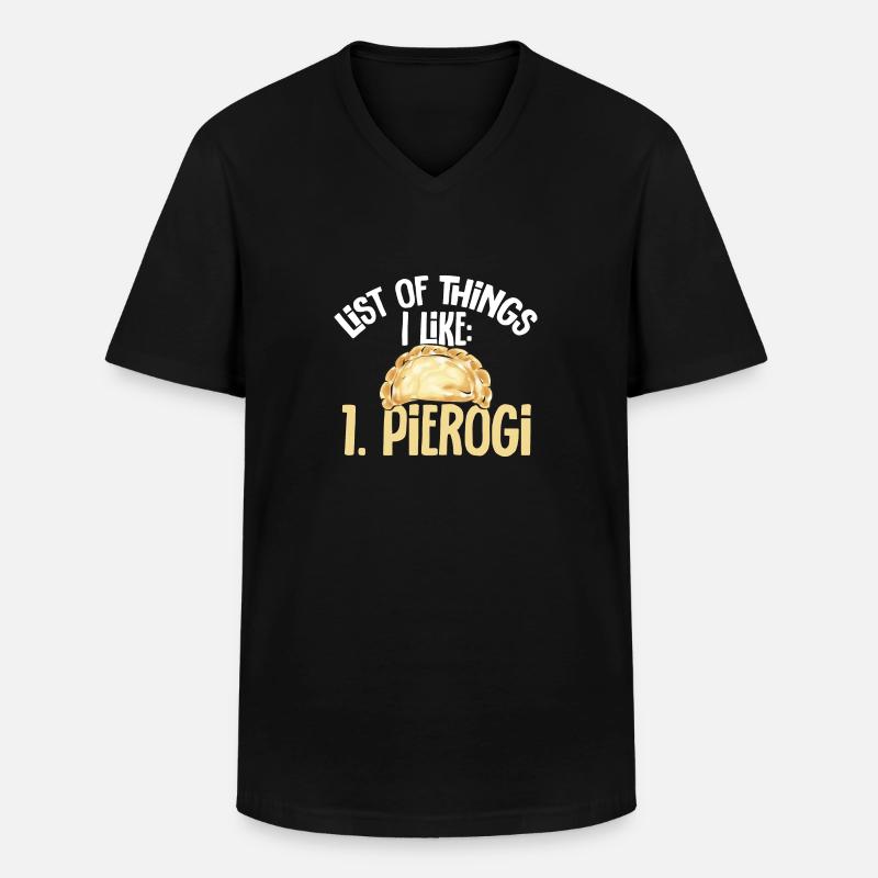 Polnisches Essen Pierogi - Männer-T-Shirt mit V-Ausschnitt - Schwarz