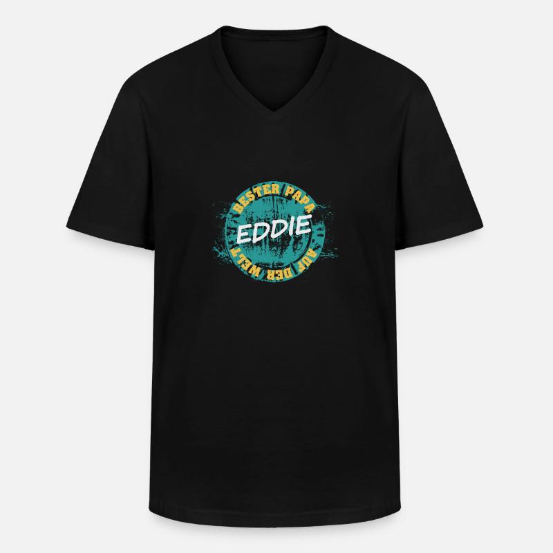 Eddie - Männer-T-Shirt mit V-Ausschnitt - Schwarz