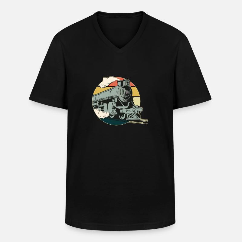 Zug - Männer-T-Shirt mit V-Ausschnitt - Schwarz