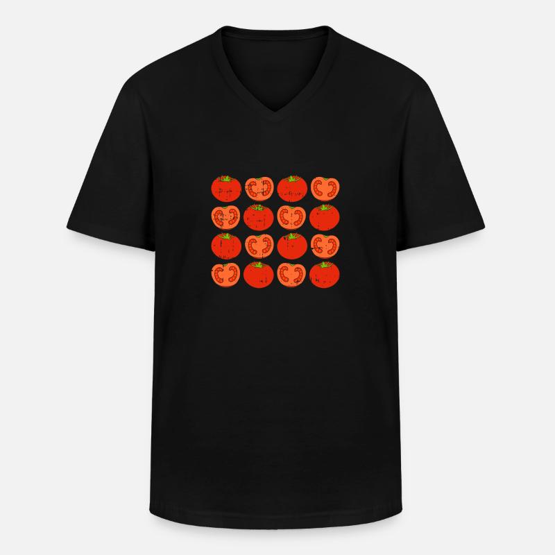 Tomate - Männer-T-Shirt mit V-Ausschnitt - Schwarz