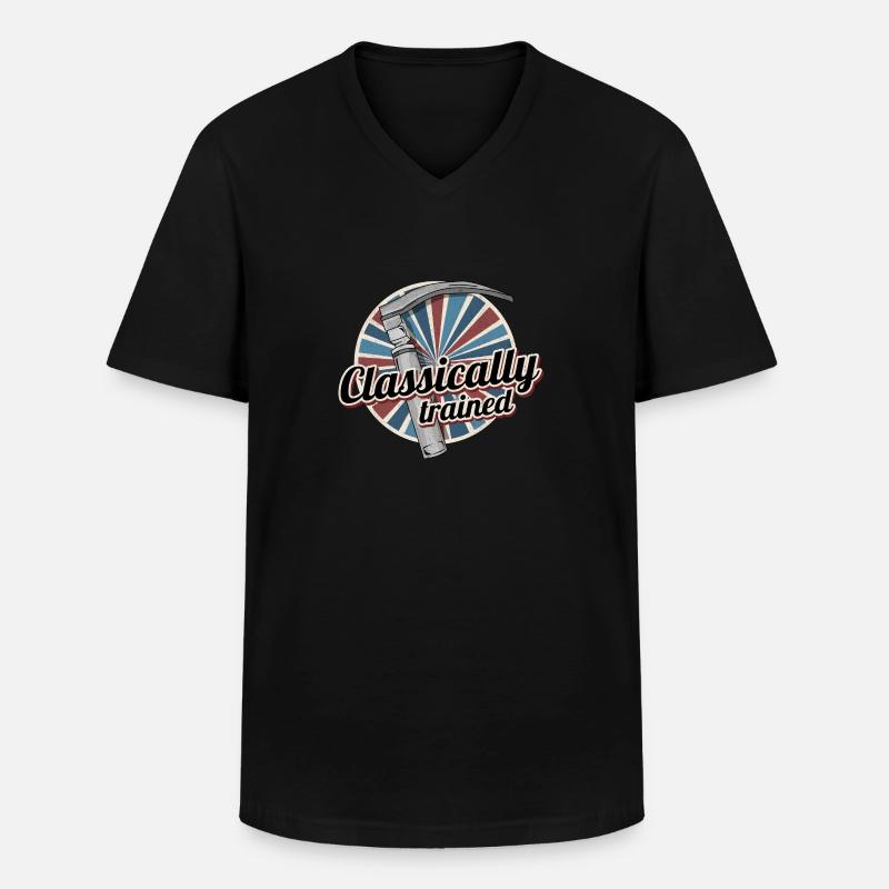 Classically Trained Laryngoscope Retro Nurse - Männer-T-Shirt mit V-Ausschnitt - Schwarz
