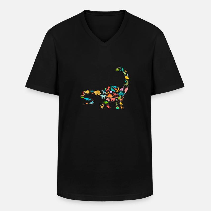 Brachiosaurus Dinosaur - Männer-T-Shirt mit V-Ausschnitt - Schwarz