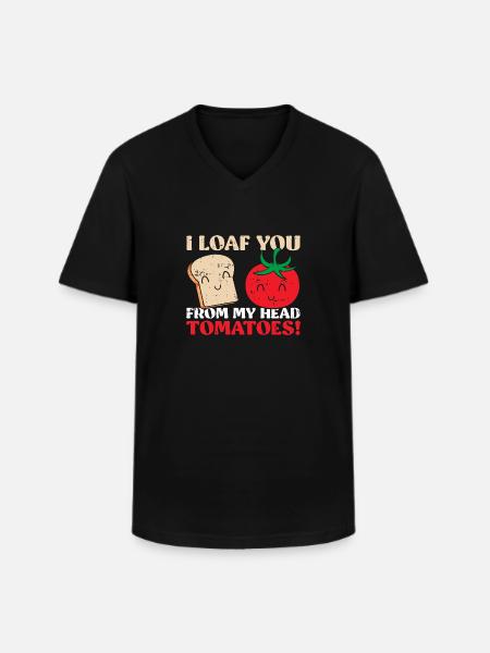 Tomate - Männer-T-Shirt mit V-Ausschnitt - Schwarz