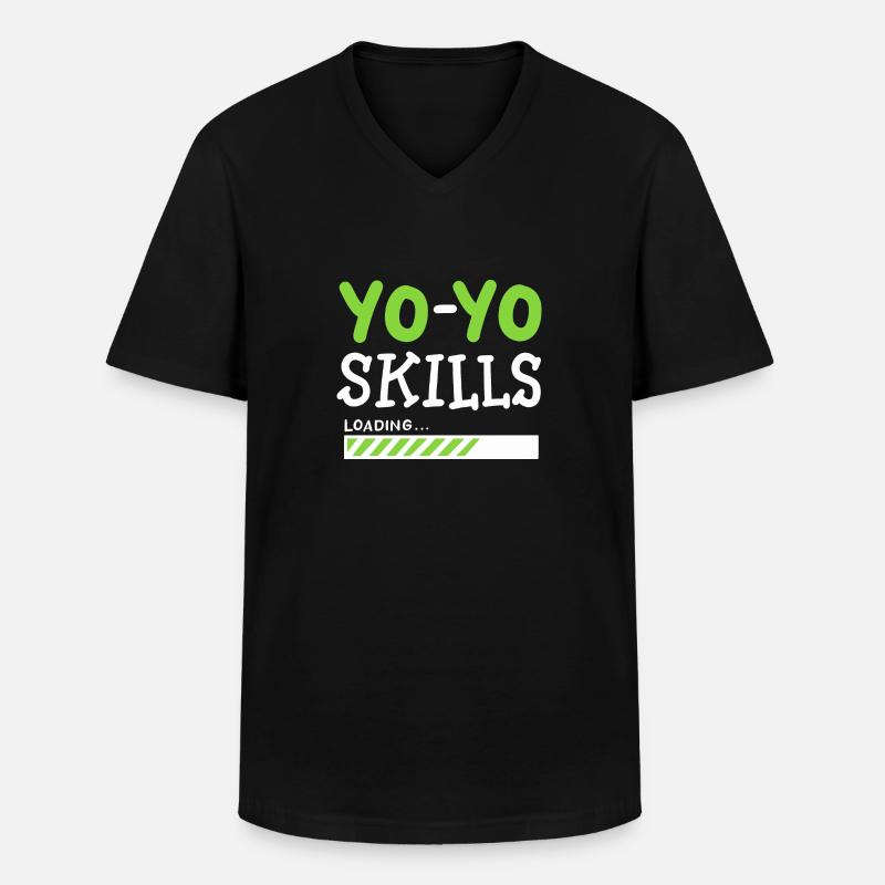 YoYo - Männer-T-Shirt mit V-Ausschnitt - Schwarz