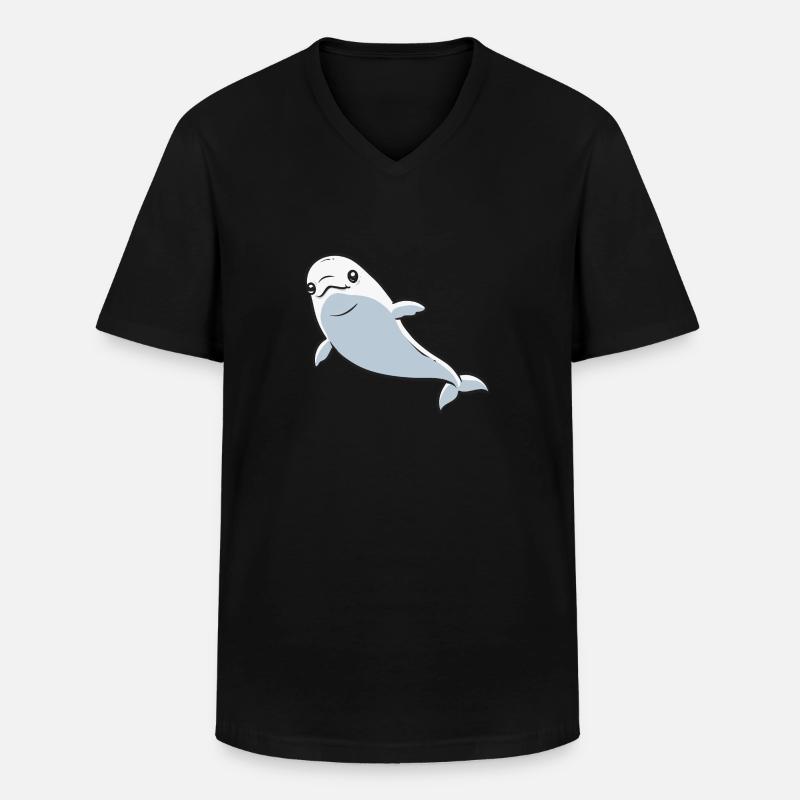 Weißwal Beluga Wal - Männer-T-Shirt mit V-Ausschnitt - Schwarz