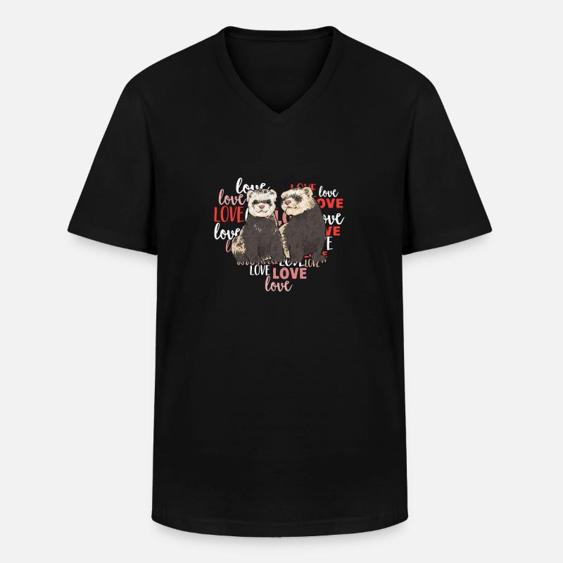 Frettchen Besitzer Frettchen - Männer-T-Shirt mit V-Ausschnitt - Schwarz
