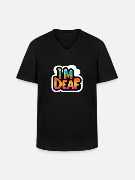 I'm Deaf 39 - Men's V-Neck T-Shirt - black