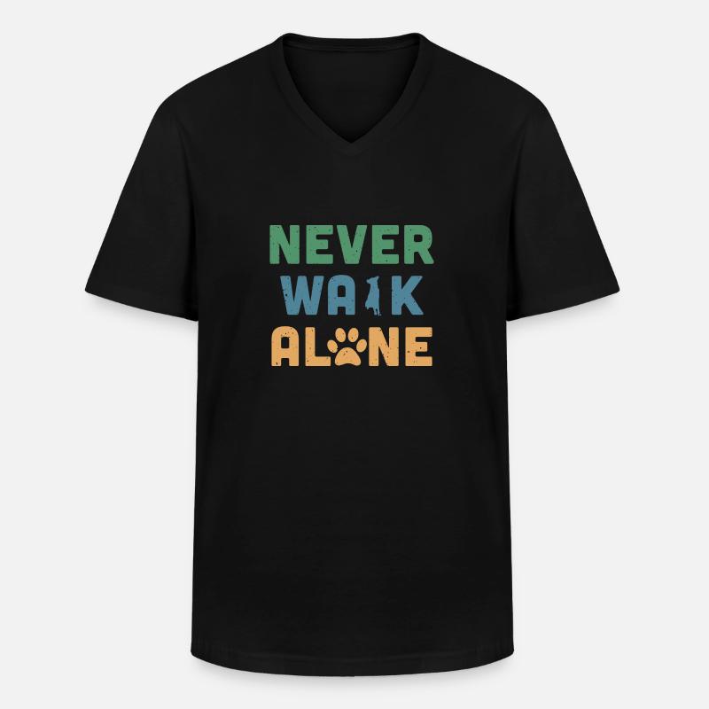 Never Walk Alone - Männer-T-Shirt mit V-Ausschnitt - Schwarz
