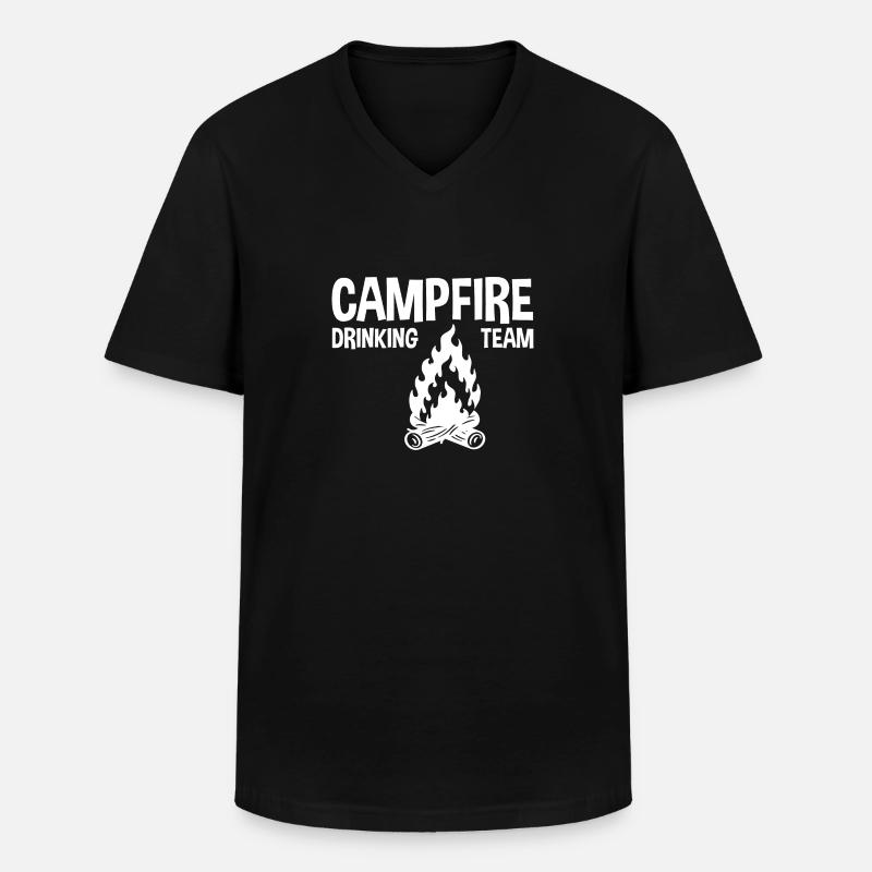 Campfire Drinking Team 2 - Men's V-Neck T-Shirt - black