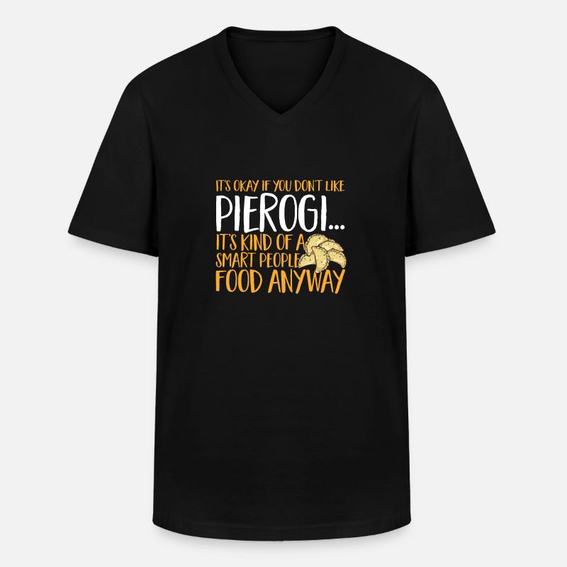 Polnisches Essen Pierogi - Männer-T-Shirt mit V-Ausschnitt - Schwarz
