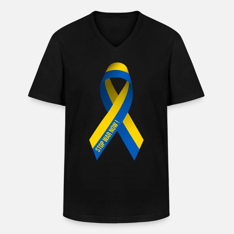Stop War In Ukraine - Männer-T-Shirt mit V-Ausschnitt - Schwarz