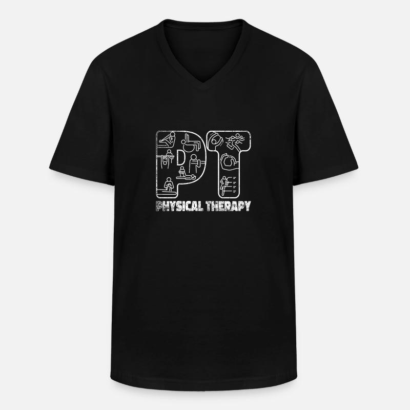 Physio Praxis Physiotherapie - Männer-T-Shirt mit V-Ausschnitt - Schwarz