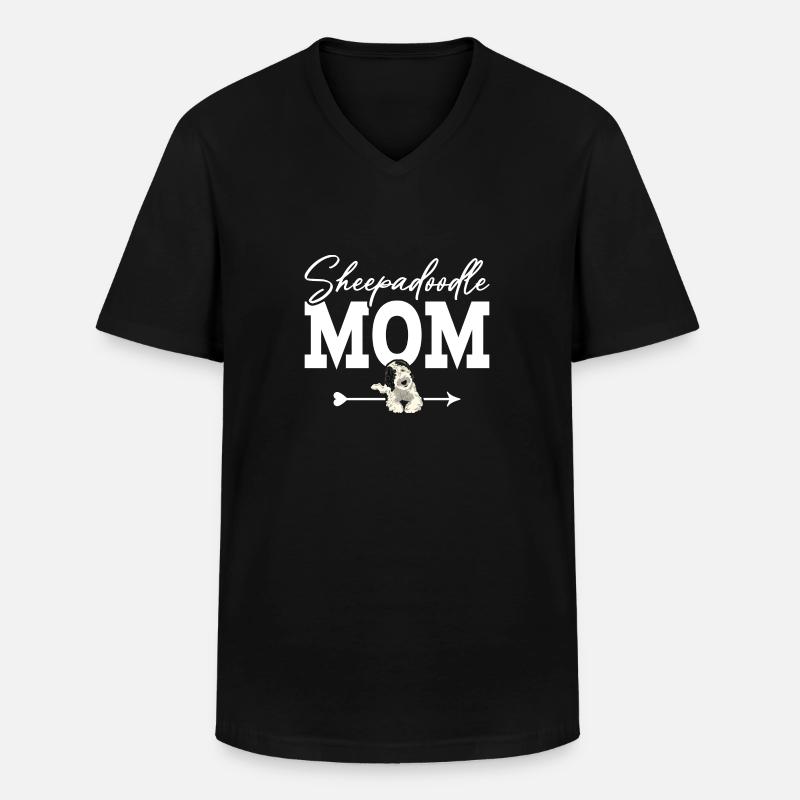 Sheepadoodle Doodle Hund - Männer-T-Shirt mit V-Ausschnitt - Schwarz