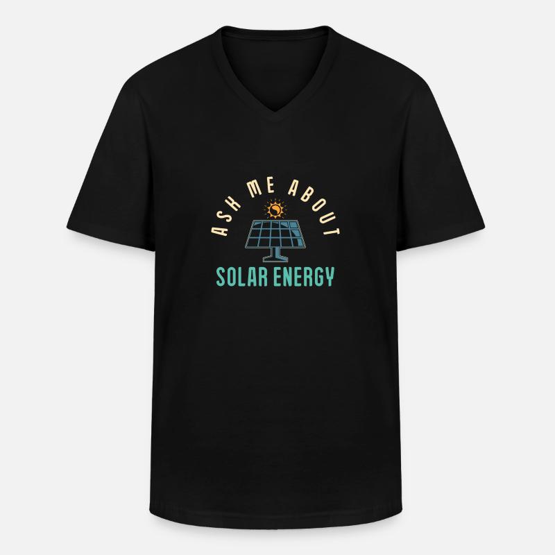 Solarmodul Solarenergie Solarstrom - Männer-T-Shirt mit V-Ausschnitt - Schwarz
