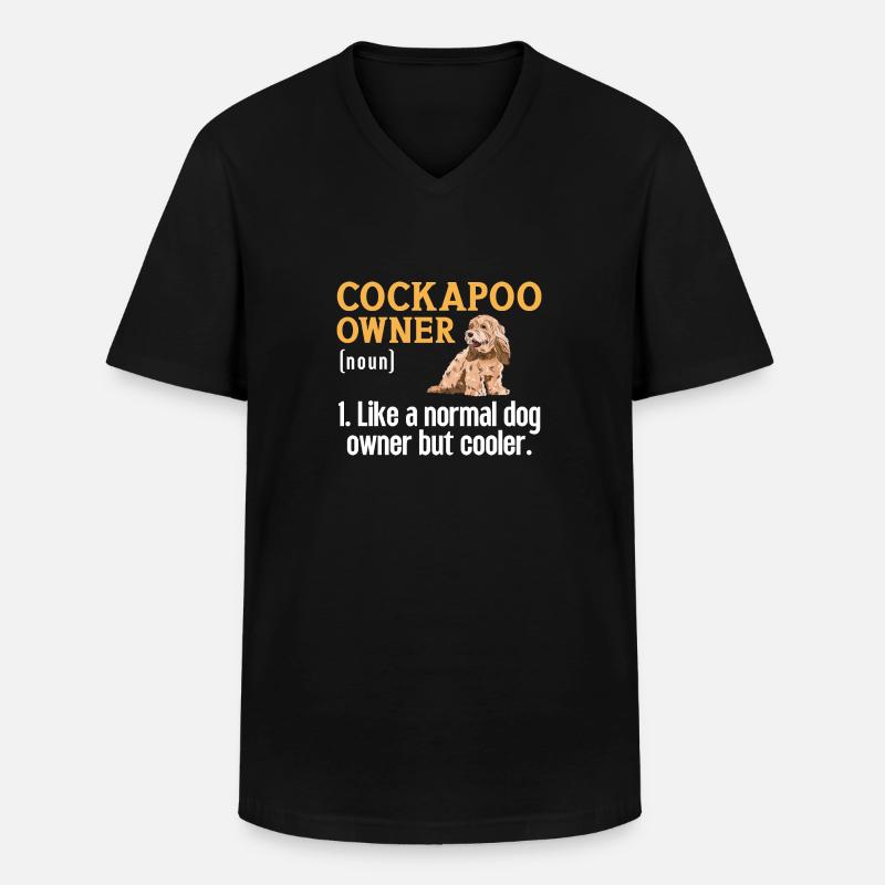 Cockapoo Hund - Männer-T-Shirt mit V-Ausschnitt - Schwarz