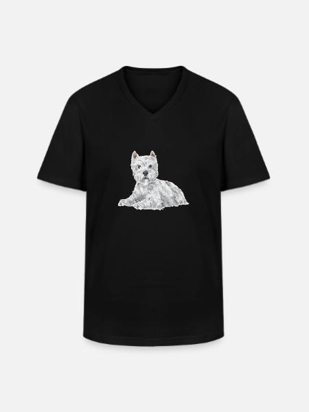 West Highland White Terrier Westie - Men's V-Neck T-Shirt - black