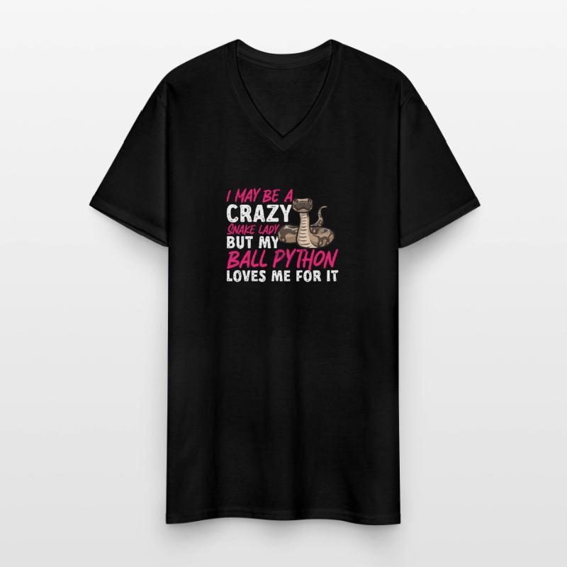 Ball Python Schlange Königspython Männer-T-Shirt mit V-Ausschnitt
