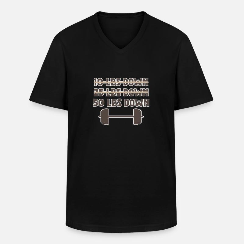 50 Lbs Down 2 - Männer-T-Shirt mit V-Ausschnitt - Schwarz