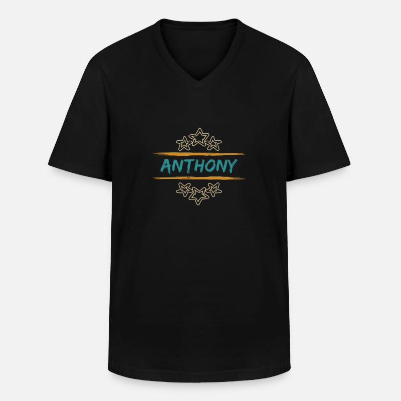 Anthony Anthony - Männer-T-Shirt mit V-Ausschnitt - Schwarz