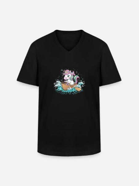 Ein Einhorn-Paddelboot - Männer-T-Shirt mit V-Ausschnitt - Schwarz