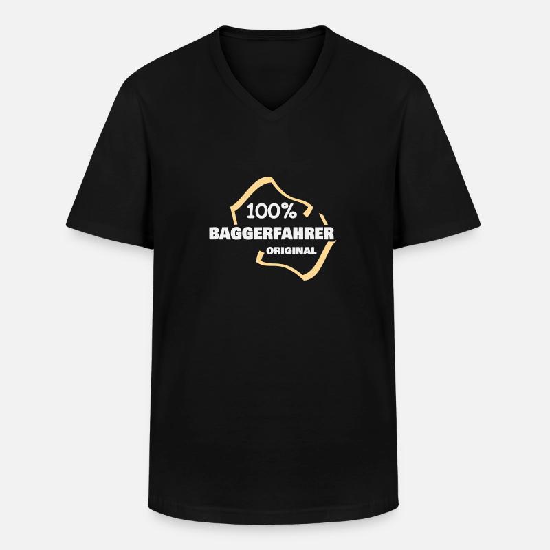 Baggerfahrer - Männer-T-Shirt mit V-Ausschnitt - Schwarz