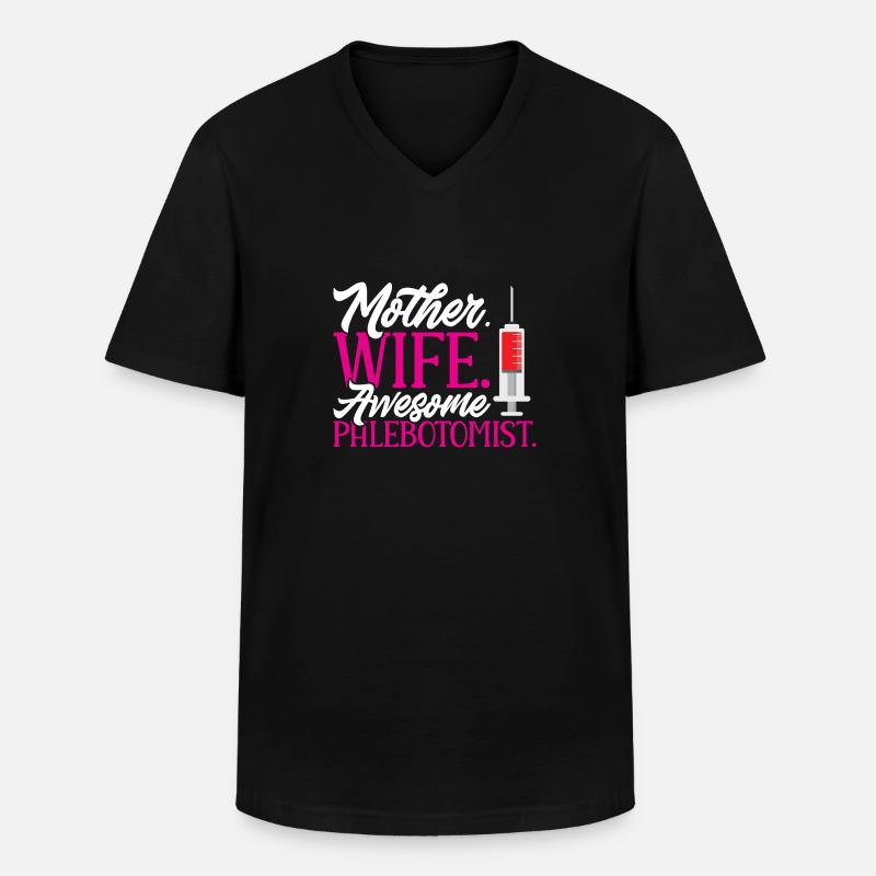 Phlebotomie Blutabnahme Blut Krankenschwester - Männer-T-Shirt mit V-Ausschnitt - Schwarz
