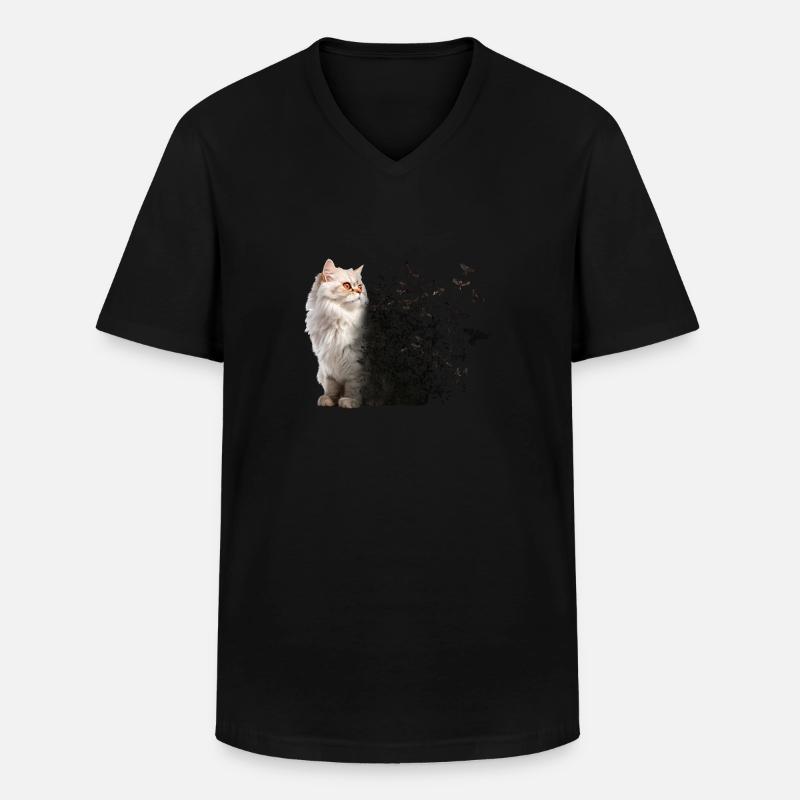 Persische Katze - Männer-T-Shirt mit V-Ausschnitt - Schwarz