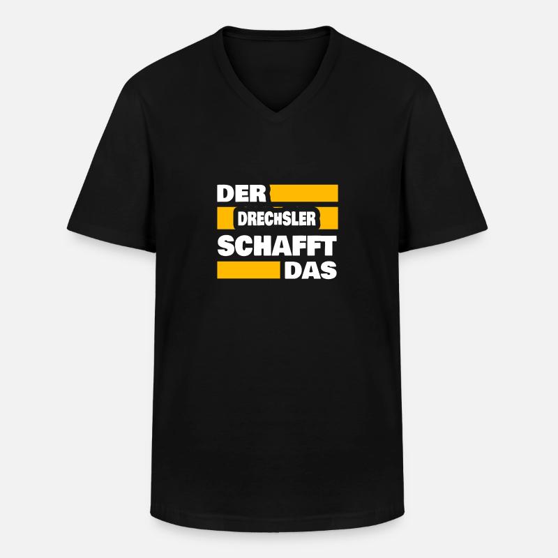 Drechsler als Arbeit - Männer-T-Shirt mit V-Ausschnitt - Schwarz