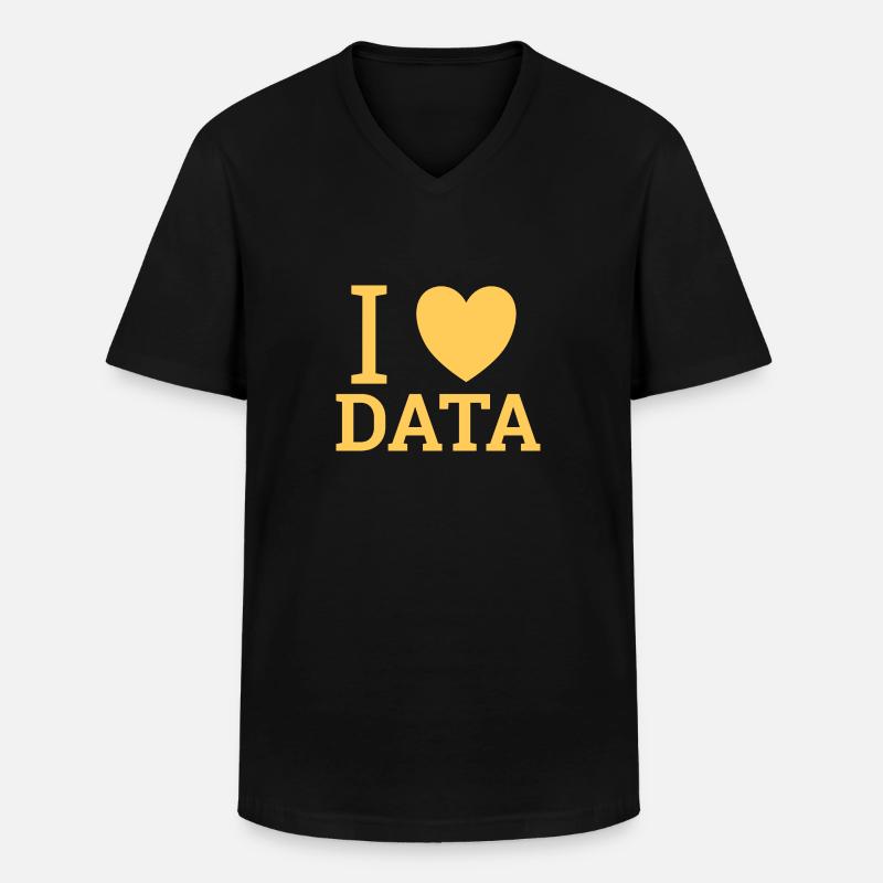 "Love Data" | Data Scientist - Männer-T-Shirt mit V-Ausschnitt - Schwarz