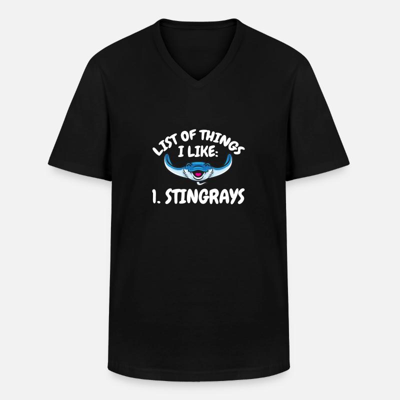Stachelrochen Mantarochen Ozean Rochen - Männer-T-Shirt mit V-Ausschnitt - Schwarz