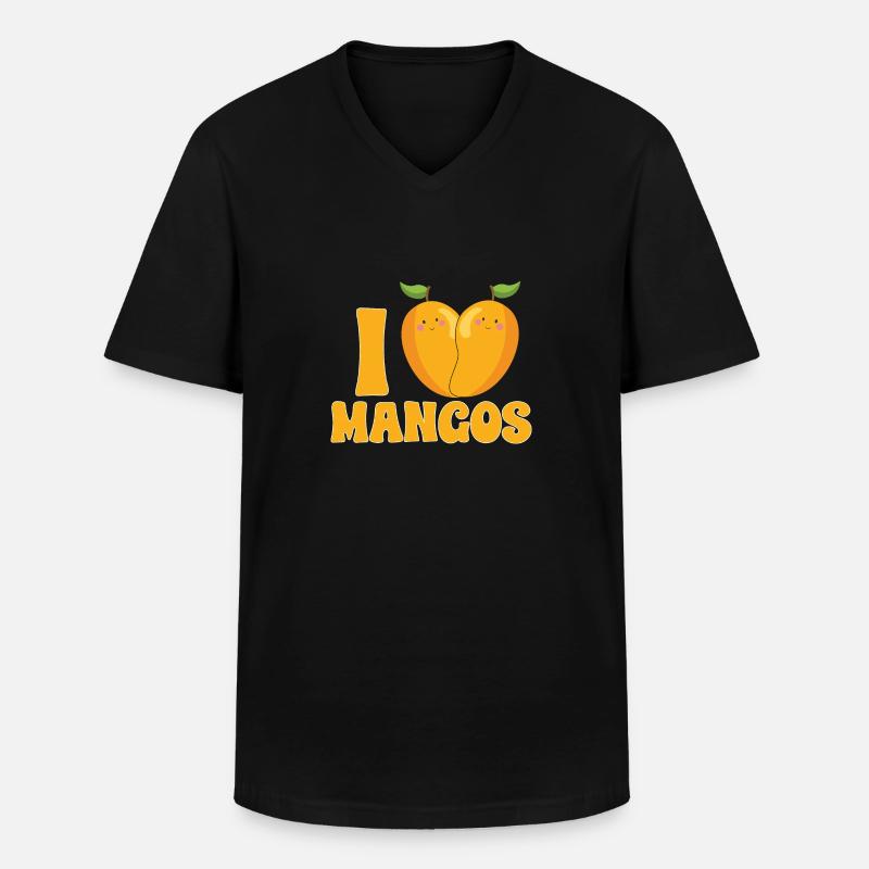 Mango Frucht Mango - Männer-T-Shirt mit V-Ausschnitt - Schwarz