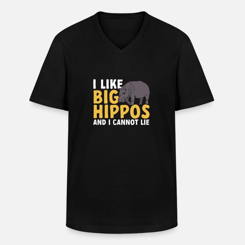 Flusspferd Nilpferd - Männer-T-Shirt mit V-Ausschnitt - Schwarz